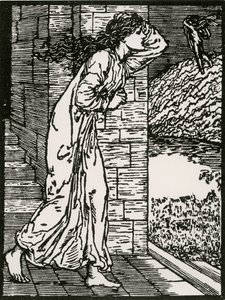 Psyché spěchající z paláce od Edward Coley (after) Burne Jones