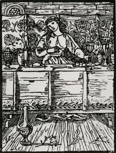 Píseň, zatímco ona jí od Edward Coley (after) Burne Jones