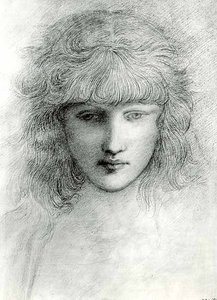 Hlava dívky od Edward Coley Burne Jones