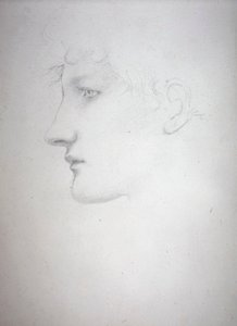 Studie hlavy - Bessie Keane, kolem roku 1893 (tužka na papíře) od Edward Coley Burne Jones