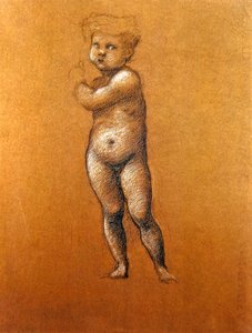 Studie postavy nemluvně „Kaina“ nebo „Ábela“ pro mozaiky v americkém kostele v Římě od Edward Coley Burne Jones