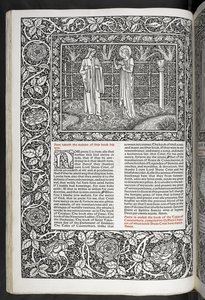 „The Works of Geoffrey Chaucer nyní nově potištěné obrázky navrženými Sirem Edwardem Burne-Jonesem“ od Edward Coley Burne Jones