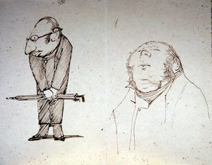 Dva patroni (tužka na papíře) od Edward Coley Burne Jones