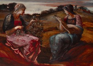 Dvě postavy v krajině (olej na plátně)