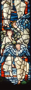 Angels Climbing and Descending, Detail of Jacobs Ladder vitráže detail 120160 od Edward Burne Jones