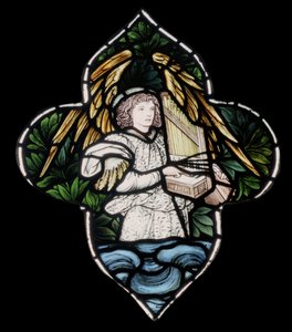 Birmingham, St Martin In The Bull Ring, Morris & Co., Edward Burne-Jones, Anděl s varhanami, 1876 od Edward Burne Jones