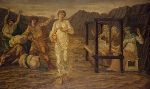 Cupid and Psyche - Palácové zelené nástěnné malby - Psyche nastavená Venus the Task, 1881 od Edward Burne Jones