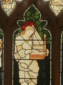 Detail sv. Cecílie od Edward Burne Jones