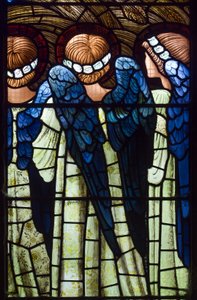Harwarden, St Deiniol, Morris & Co., Edward Burne-Jones, Andělé, Narození Páně, 1898 od Edward Burne Jones