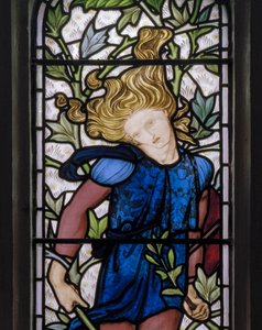 Knotty Ash, St John The Evangelist, Morris Marshall & Faulkner & Co, Edward Burne-Jones, Absalom detail, 1872 od Edward Burne Jones