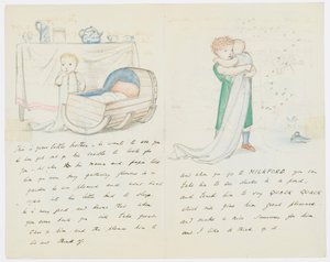 Dopis umělcově vnučce Angele Thirkell (tužka na papíře) od Edward Burne Jones
