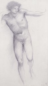 Perseus - Rock of Doom (křída na papíře) od Edward Burne Jones