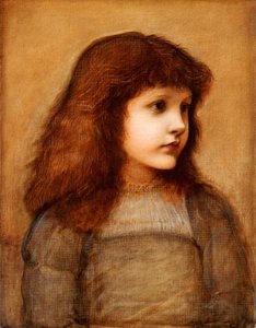 Portrét Gertie Lewis, poloviční délka, 1879-80