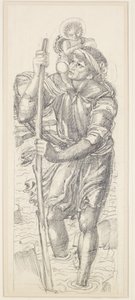 Svatý Kryštof a Jezulátko od Edward Coley Burne Jones