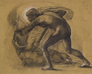 Svatý Jiří a drak (tužka na papíře) od Edward Burne Jones