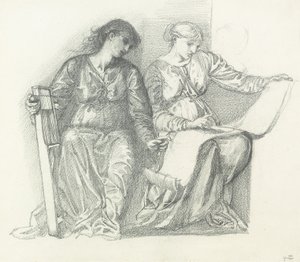 Studium pro "hudbu", c.1865 od Edward Burne Jones