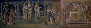 Studie k tapisérii „Dosažení svatého grálu“, kolem roku 1894 od Edward Burne Jones