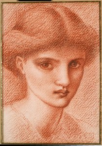 Studie dívčí hlavy od Edward Burne Jones