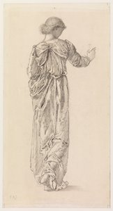 Studie zahalené ženské postavy pro „The Garland Weavers“, 1866 od Edward Burne Jones