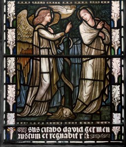Zvěstování, 1876 (vitráže) od Edward Burne Jones