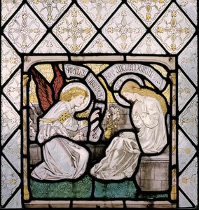 Zvěstování, detail z východního okna, 1865 (vitráže) od Edward Burne Jones
