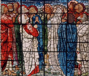 The Ascension Window, detail, 1885 (vitráže) od Edward Burne Jones