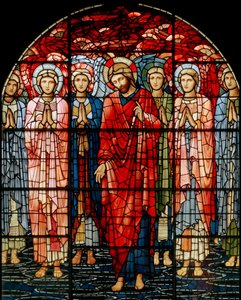 Okno Nanebevstoupení Páně, detail, 1885 (vitráž) od Edward Burne Jones