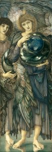 The Days of Creation: The Second Day, 1870-76 (wc, kvaš, skořápková zlatá a platinová barva na plátěném panelu) od Edward Burne Jones