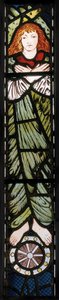 Nový Jeruzalém, Anděl, detail, 1862-3 (vitráže) od Edward Burne Jones