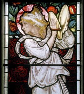Waterford, St Michael & All Angels, Morris & Co., Edward Burne-Jones, Miriam detail, 1872 od Edward Burne Jones