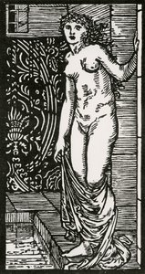 Psyche v Bathu, 1866 od Edward Coley after Burne Jones