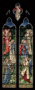 Wilden, All Saints, Morris & Co., Edward Burne-Jones, John Henry Dearle (1859-1932), Angels Of Paradise, Angel Musicians, 1902-1914, Louisa, Alfred, The Baldwins, ministerský předseda, metodista, Worcesters od Edward Coley and Dearle Burne Jones