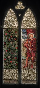 Wilden, All Saints, Morris & Co., Edward Burne-Jones, John Henry Dearle (1859-1932), Foliage & Joshua, 1902-1914, Louisa, Alfred, The Baldwins, ministerský předseda, metodista, Worcestershire, Arts & Crafts od Edward Coley and Dearle Burne Jones