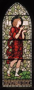 Wilden, All Saints, Morris & Co., Edward Burne-Jones, John Henry Dearle (1859-1932), Samuel, 1902-1914, Louisa, Alfred, The Baldwins, ministerský předseda, metodista, Worcestershire, Arts & Crafts, Rudyard od Edward Coley and Dearle Burne Jones