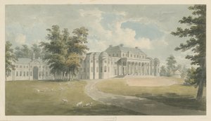 Shugborough Hall: malba akvarelem a [? konec 18. století] od Edward Dayes