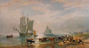 Letní večer: Vyloďovací dobytek, 1858, 1935 od Edward Duncan