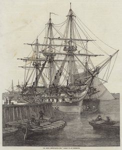 HM Screw Line-of-Battle Ship Caesar, 90, v Portsmouthu