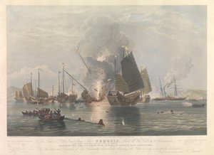 Železná parní loď Nemesis, válečné lodě v Ansonově zátoce 7. ledna 1841 od Edward Duncan
