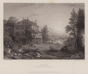 Villa Diodati, sídlo lorda Byrona (rytina) od Edward Francis (after) Finden
