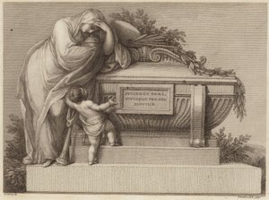 Pohřební lístek sira Joshuy Reynoldse od Edward Francis Burney