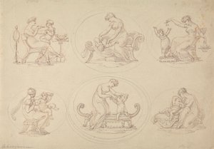 Šest studií hry matky a dcery od Edward Francis Burney