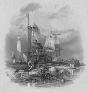 Sunderland: světelný dům na jižním molu, 1836