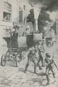 Gurney a jeho úžasný motor (litografie) od Edward Frederick Skinner