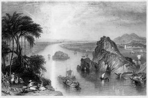 Skály v Colgongu na Ganze, Indie, 1838