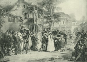Chaucer and the Canterbury Pilgrims (hlubotisk) od Edward Henry Corbould