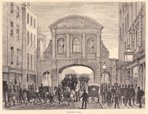 Temple Bar ve Fleet Street, kolem roku 1870