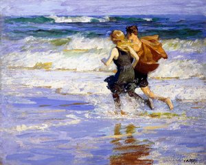 Na pláži, od Edward Henry Potthast
