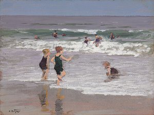 Děti si hrají v Surf od Edward Henry Potthast