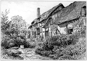 Chata Anne Hathaways v Shottery, Stratford-upon-Avon, Warwickshire, 1885 od Edward Hull