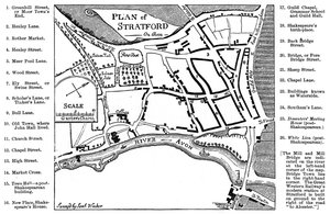 Mapa Stratford-upon-Avon, Warwickshire, 1759 1885.